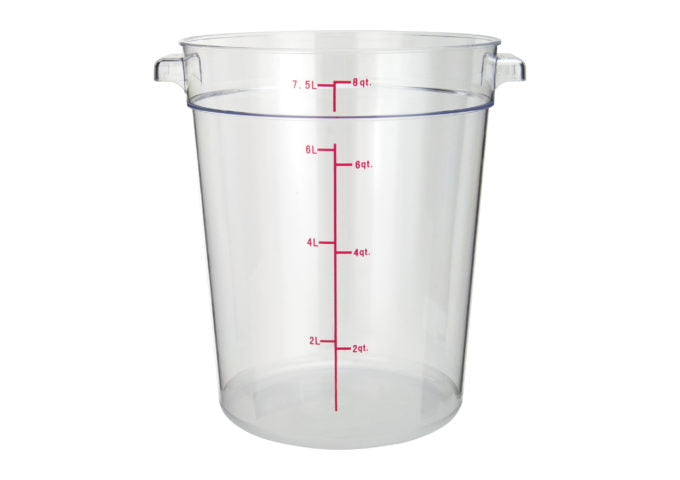 Winco Round Storage Container, Clear Polycarbonate