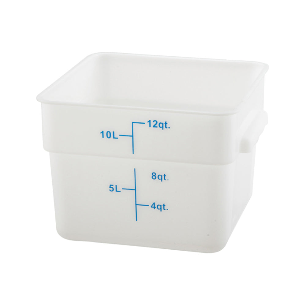 Winco Square Storage Container, White Polypropylene