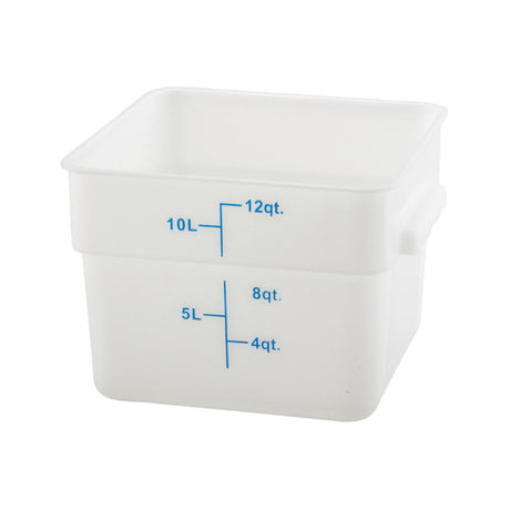 Winco Square Storage Container, White Polypropylene