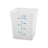 Winco Square Storage Container, White Polypropylene