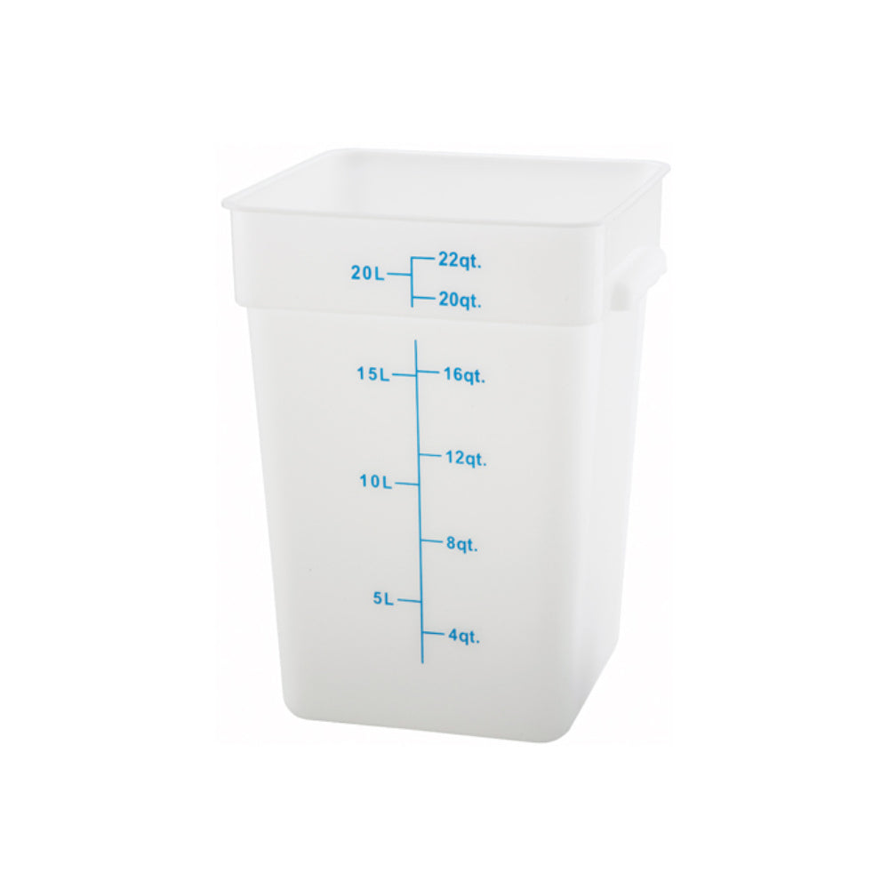 Winco Square Storage Container, White Polypropylene