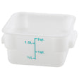 Winco Square Storage Container, White Polypropylene