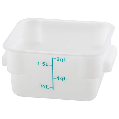 Winco Square Storage Container, White Polypropylene