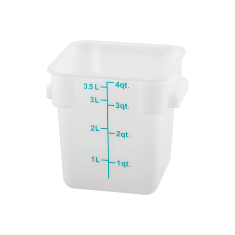 Winco Square Storage Container, White Polypropylene