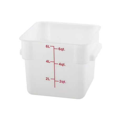 Winco Square Storage Container, White Polypropylene