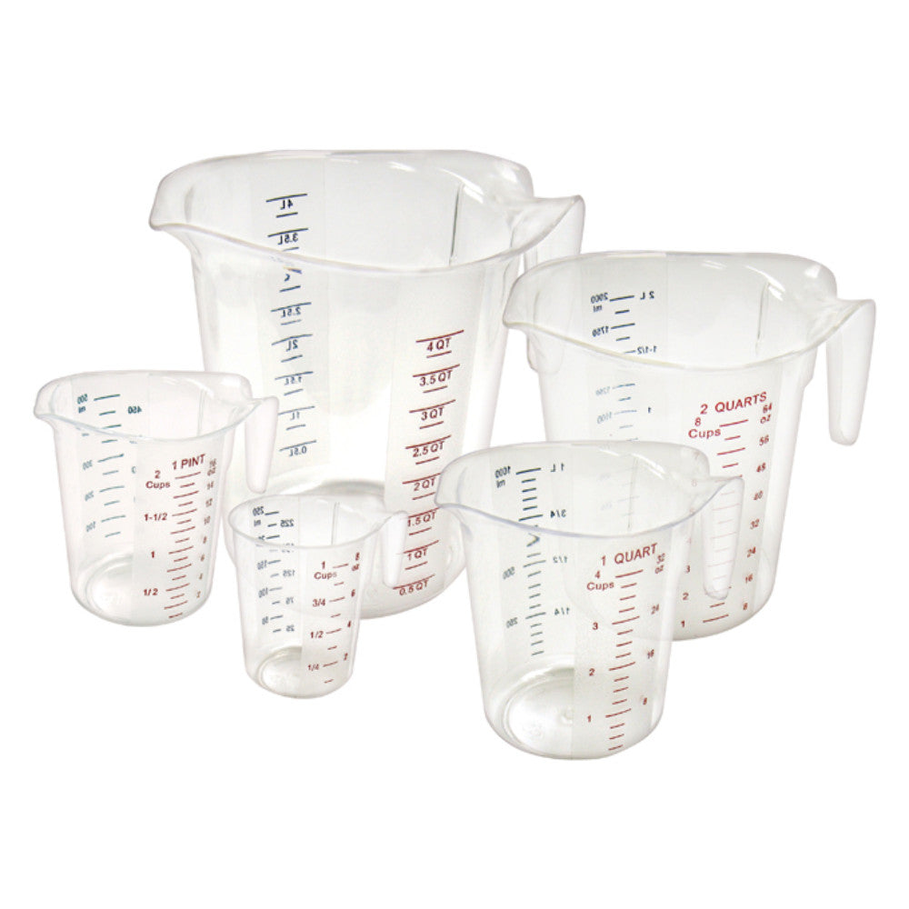 Winco PMCP-5SET Polycarbonate Measuring Cup with Color Graduations