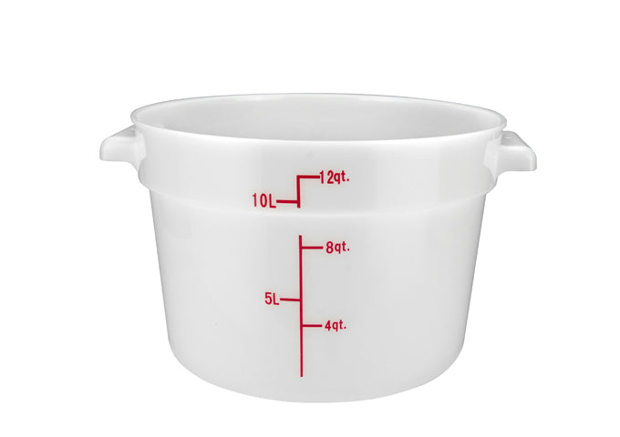 Winco Round Storage Container, White, Polypropylene