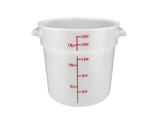 Winco Round Storage Container, White, Polypropylene