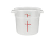 Winco Round Storage Container, White, Polypropylene