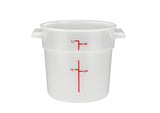 Winco Round Storage Container, White, Polypropylene