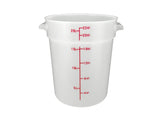 Winco Round Storage Container, White, Polypropylene