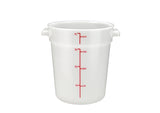 Winco Round Storage Container, White, Polypropylene