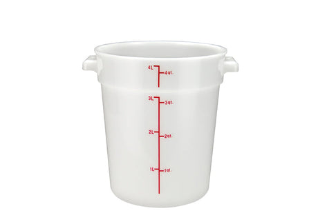 Winco Round Storage Container, White, Polypropylene