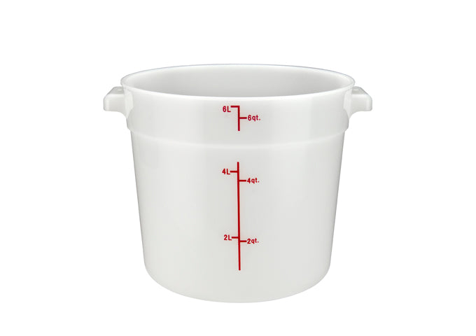 Winco Round Storage Container, White, Polypropylene