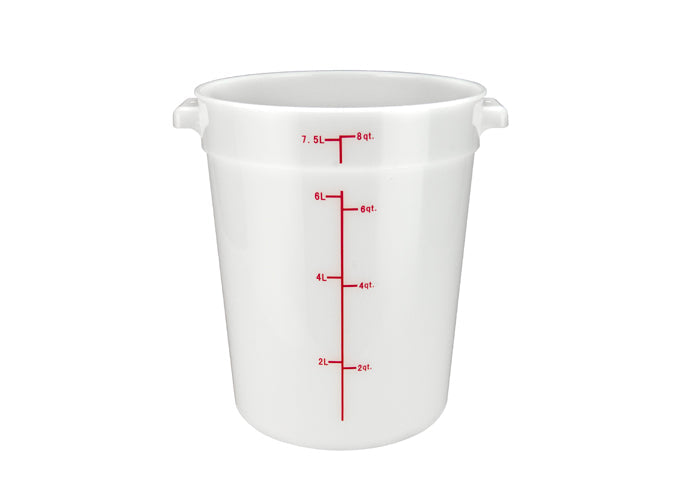 Winco Round Storage Container, White, Polypropylene