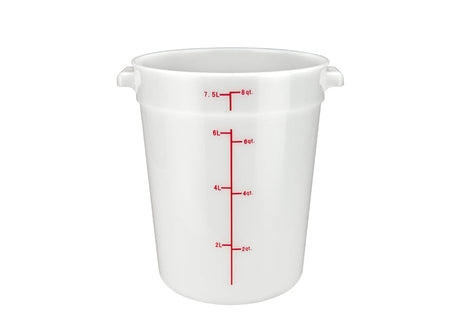 Winco Round Storage Container, White, Polypropylene