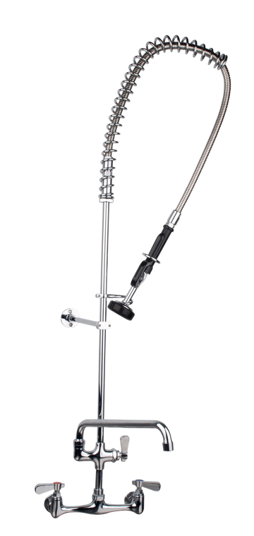 American Chef PRS-W8-AF12 Wall-Mounted Pre-Rinse with 12" Add-On Faucet, 8" Centers, Lead Free