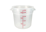 Winco Round Storage Container, Translucent, Polypropylene