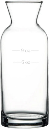 Pasabahce 9 & 6 Oz Markings Villiage Carafe Lined Glass - PG43804-6-9