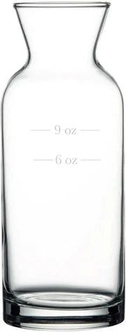 Pasabahce 9 & 6 Oz Markings Villiage Carafe Lined Glass - PG43804-6-9