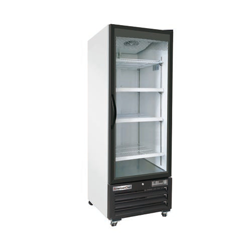 American Chef 27" One Door Glass Black Refrigerator R1G-27B - VRS Restaurant Equipment & Supply Store