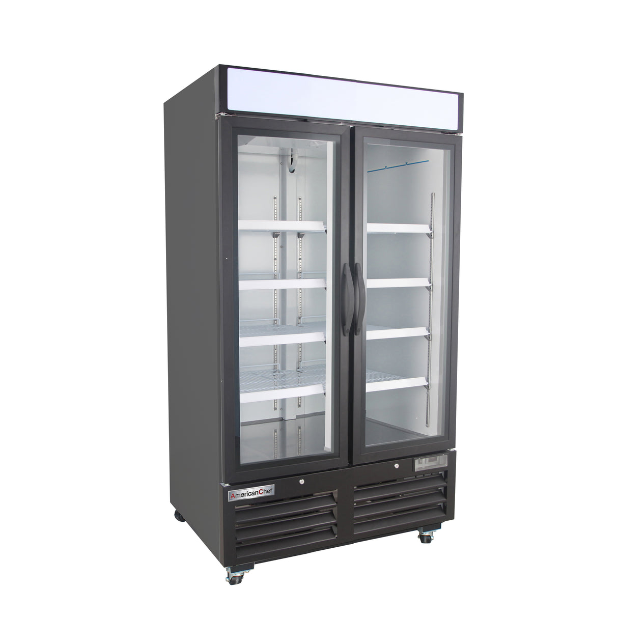 American Chef 40" Two Door Glass Merchandiser Freezer F2G-40-WS