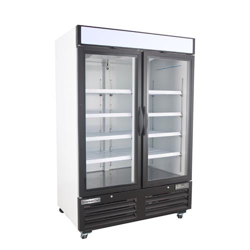 American Chef 54" Two Door Glass Merchandiser Freezer F2G-54-WS - VRS Restaurant Equipment & Supply Store