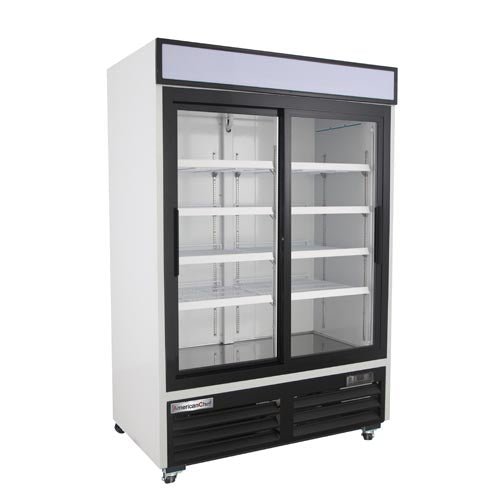 American Chef 54″ Glass Door Merchandiser Freezer R2G-54-WSSL - VRS Restaurant Equipment & Supply Store