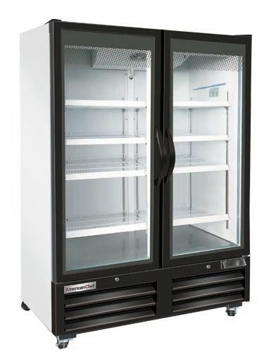 American Chef 54" Two Door Glass Black Freezer F2G-54B