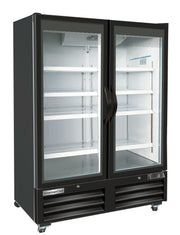 American Chef 54" Two Door Glass Black Freezer F2G-54B