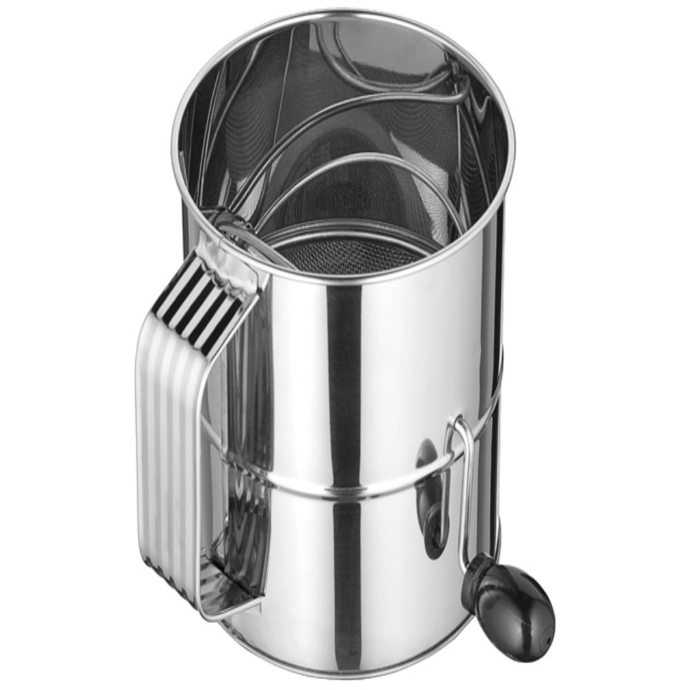 Winco RFS-8 8 Cup Rotary Sifter, Stainless Steel