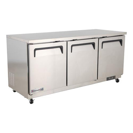 American Chef 72″ Three Door Under Counter Freezer FUC3-72S - VRS Restaurant Equipment & Supply Store