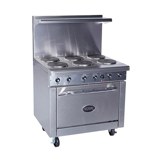 Royal RRE-6 36″ Electric Range with 6 Burner – 1Ph, 208V - VRS Restaurant Equipment & Supply Store