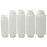 American Chef SB-16H - 16oz FIFO Squeeze Bottles, Wide Mouth, Clear, Plastic