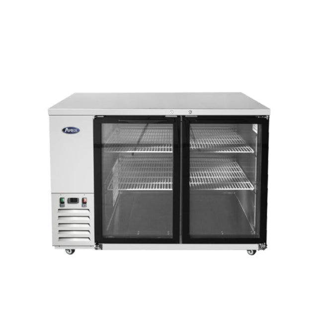 Atosa 48″ Shallow Depth Back Bar Cooler Two Door with Glass Doors - SBB48GGRAUS1