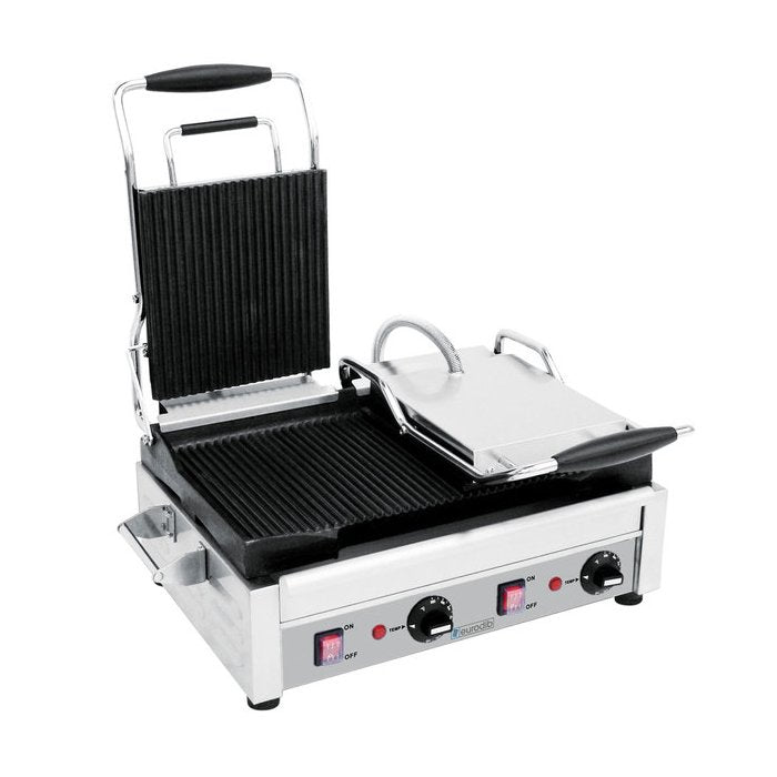 Eurodib SFE02365 Commercial Double Grooved Sandwich Grill - 3200Watts