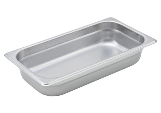 Winco 1/3 Size Stainless Steel Anti-Jam Steam Table Pans - VRS Restaurant Equipment & Supply Store