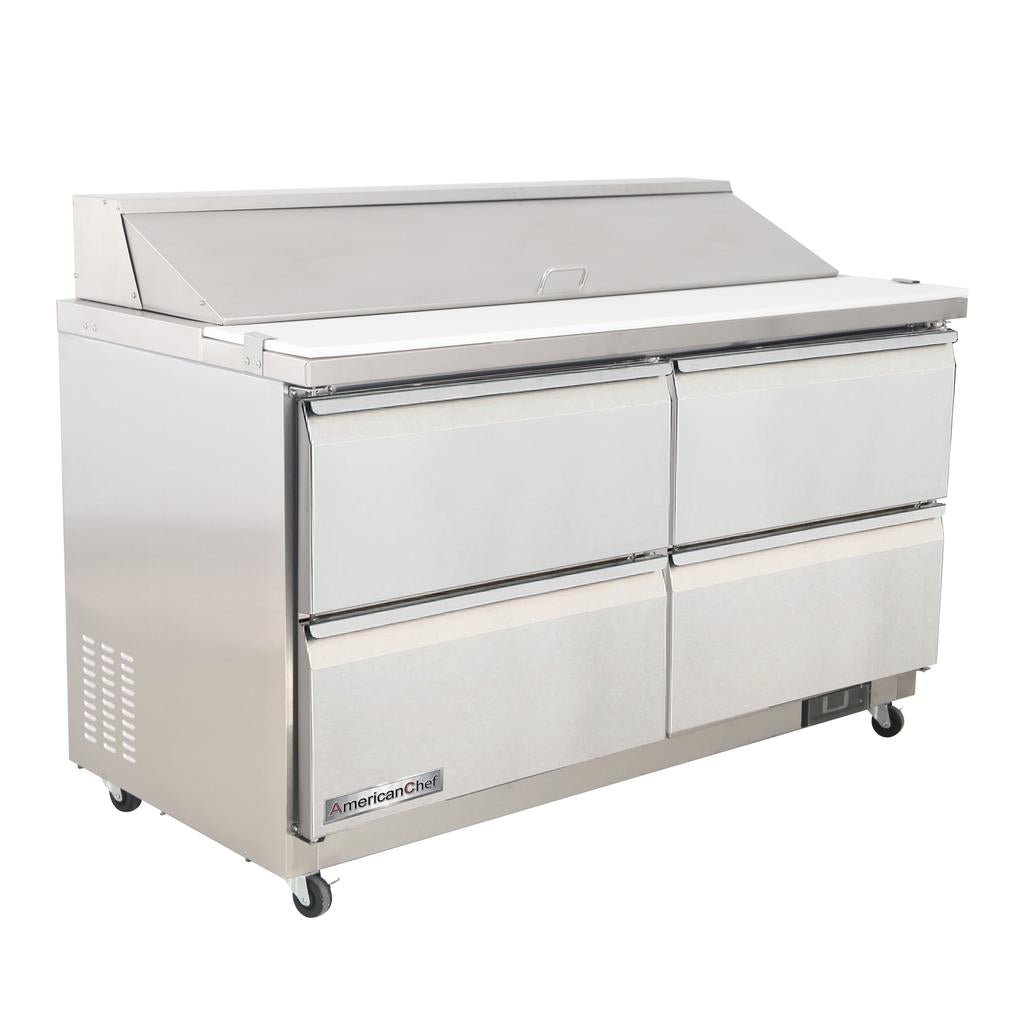 American Chef 60″ Four Drawer Sandwich/Salad Prep Cooler SR2-60-4D - VRS Restaurant Equipment & Supply Store