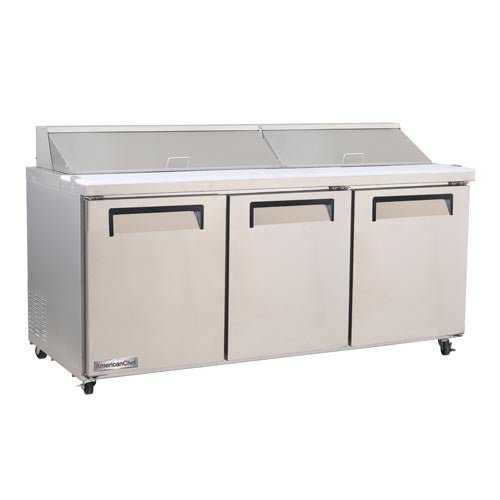 American Chef 72" Three Door Sandwich Prep Refrigerator SR3-72S - VRS Restaurant Equipment & Supply Store