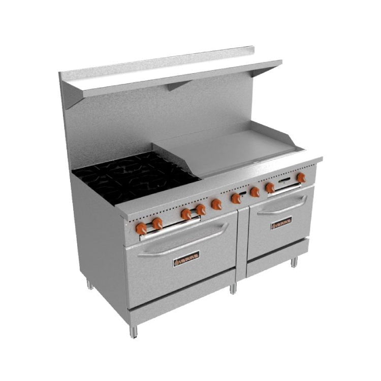 Sierra Gas Range With Griddle - SR-4B-36G-60 - VRS Restaurant Equipment & Supply Store