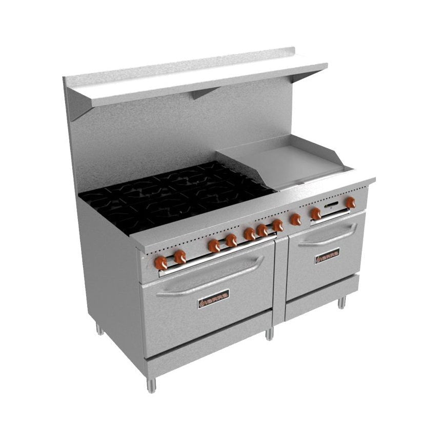 Sierra Gas Range With Griddle - SR-6B-24G-60 - VRS Restaurant Equipment & Supply Store