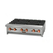 Sierra Series 36" Gas Counter Top 6 Burner Hot Plate SRHP-6-36