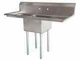 American Chef One Compartment Sink 18"X18"X11" With Left And Right Drainboards SS1818-RL - VRS Restaurant Equipment & Supply Store