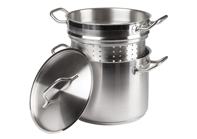 Winco Stainless Steel Steamer/Pasta Pot - VRS Restaurant Equipment & Supply Store