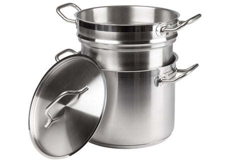 Winco Stainless Steel Double Boiler With Cover - VRS Restaurant Equipment & Supply Store