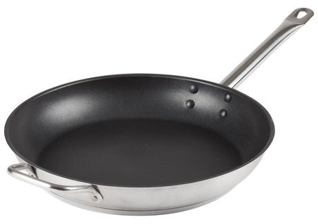 Winco Stainless Steel Fry Pan, Non-Stick