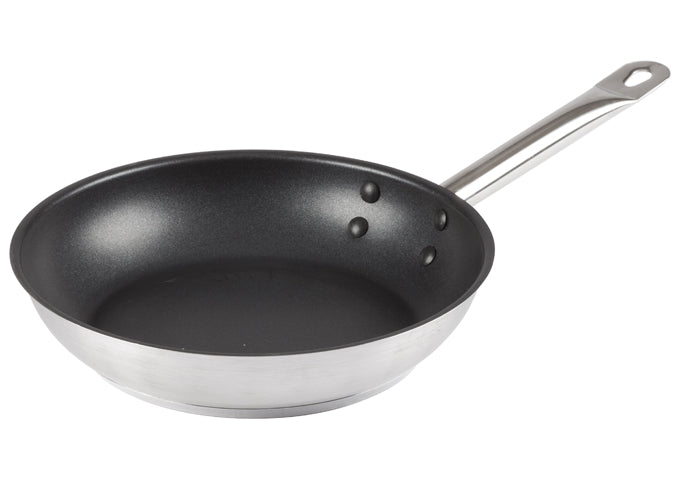 Winco Stainless Steel Fry Pan, Non-Stick