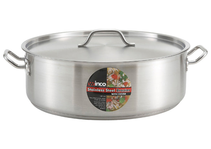 Winco Stainless Steel Brazier Pan - VRS Restaurant Equipment & Supply Store