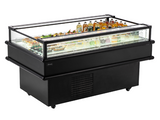 Omcan 61" Black Refrigerated Island Top-Open Showcase 7.1 cu.ft. 48572