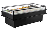 Omcan 85" Black Refrigerated Island Top-Open Showcase 10.03 cu.ft. 48604